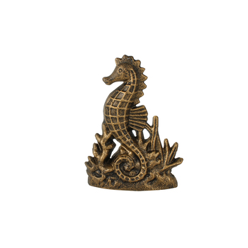 Maine & Crawford Halyn Seahorse Cast Iron 22x19cm Door Stop - Gold