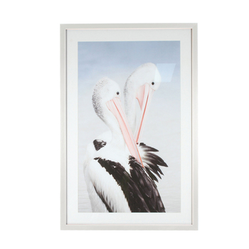 Maine & Crawford Hede 90x60cm Pair of Pelicans Art w/ Glass PS Frame 