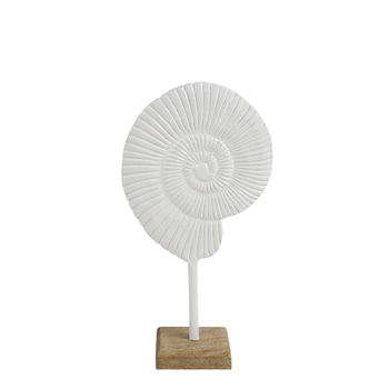 Maine & Crawford 7 Seas Wood/Metal 27cm Conch Ornament - White