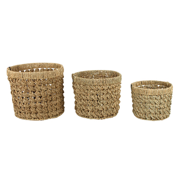 3pc Maine & Crawford Billi Round 25/30/35cm Seagrass Basket - Natural