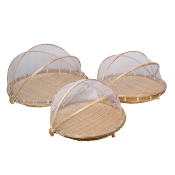 3pc Maine & Crawford Bahar Retractable Food Cover Set - Natural