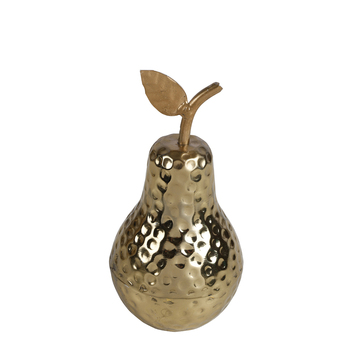 Maine & Crawford Seb 22cm Aluminium Gold Plated Pear Decor - Brass