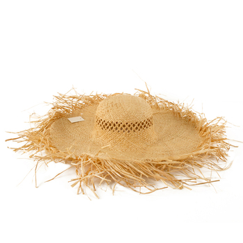 Good Vibes 47x35cm Olivia Raffia Brimmed Hat Sun Protection Cap