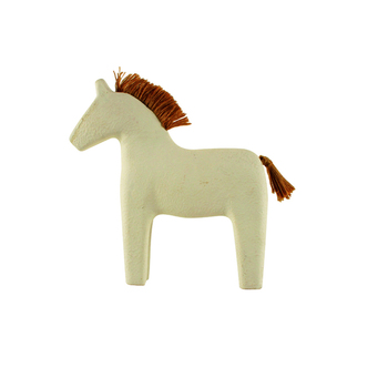 Maine & Crawford Claire 24cm Horse Ornament - White/Natural