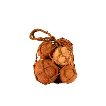 Maine & Crawford 38cm Jute Rope Mixed Leaf Balls Decor - Light Brown