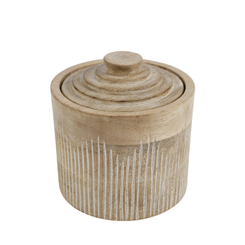 Maine & Crawford Cyrus 13cm Wood Canister - Natural