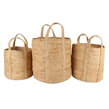 3pc Maine & Crawford Henna Jute 25/30/35cm Basket - Natural