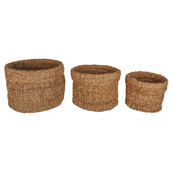 3pc Maine & Crawford Bremer 28/35/43cm Seagrass Round Basket - Natural