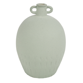 Maine & Crawford Ollie 20cm Textured Stoneware Vase - Green