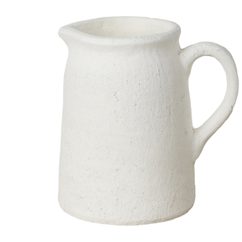 Maine & Crawford Ofelia 24cm Textured Terracotta Vase - Matte White