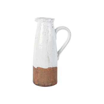 Maine & Crawford Zafer 28x17cm Terracotta Jug Vase - Natural/White