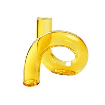 Maine & Crawford Atticus 13x13cm Tubular Glass Vase - Yellow