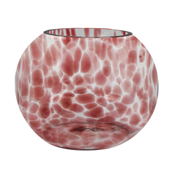 Maine & Crawford Micaela Orchid 12x10cm Glass Vase Round - Pink Clay