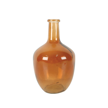 Maine & Crawford Burch Bottle Neck 30x18cm Glass Vase - Burnt Orange