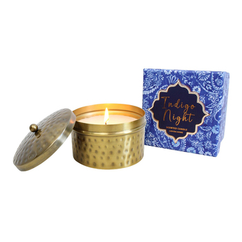LVD Iron/Wax 11.5cm Scented Tealight Candle Indigo Night French Pear - Gold