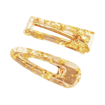 2pc Culturesse Beatrice 6.5cm Hair Clip Set - Golden Foil