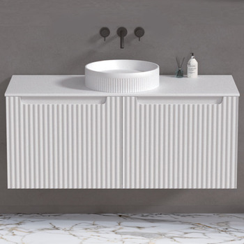 Haven Home Flinders Wall Hung Vanity 1200mm White w/Sintered Stone Top