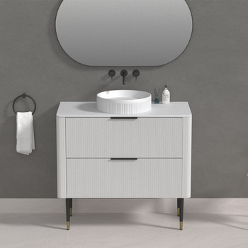 Haven Home Portsea Wall Hung Vanity 900mm White With Sintered Stone Top 