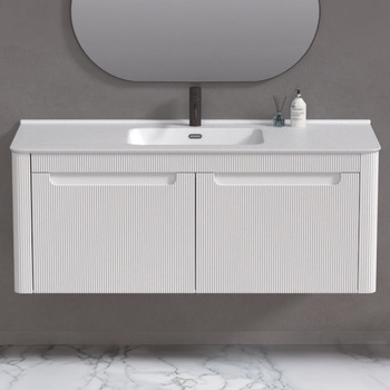 Haven Home Sorrento Wall Hung Vanity 1200mm White w/Insert Basin/Tap Hole