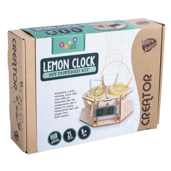 21pc Heebie Jeebies Creator Wood Kit lemon Clock Kids Science Toy Set 8+