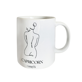 Culturesse She Is Capricorn Zodiac Ceramic Muse Mug - White/Black