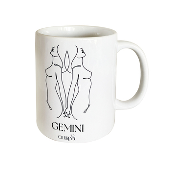 Culturesse She Is Gemini Zodiac Ceramic Muse Mug - White/Black