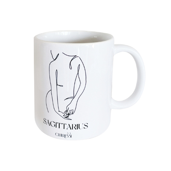 Culturesse She Is Sagittarius Zodiac Ceramic Muse Mug - White/Black