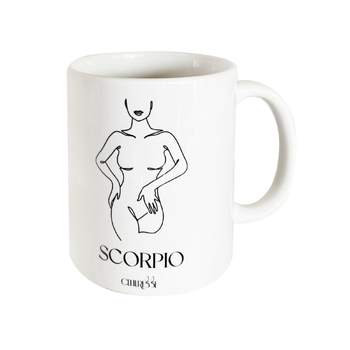 Culturesse She Is Scorpio Zodiac Ceramic Muse Mug - White/Black