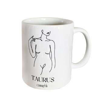 Culturesse She Is Taurus Zodiac Ceramic Muse Mug - White/Black