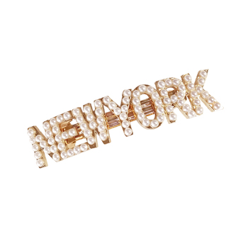 Culturesse New York Pearly 8cm Statement Barrette - White/Gold