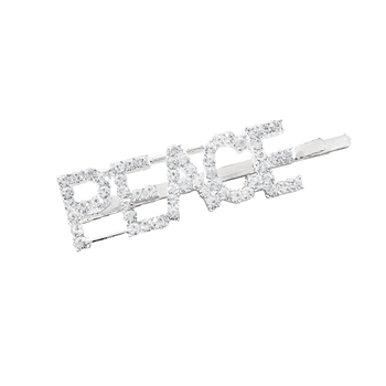 Culturesse Peace Rhinestone 6.4cm Hair Clip - Silver