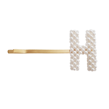 Culturesse The Pearly Alloy 6.5cm Letter H Hair Clip - Pearl