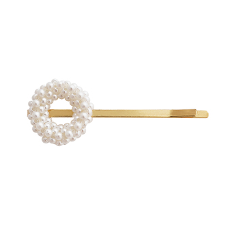 Culturesse The Pearly Alloy6.5cm Letter O Hair Clip - Pearl