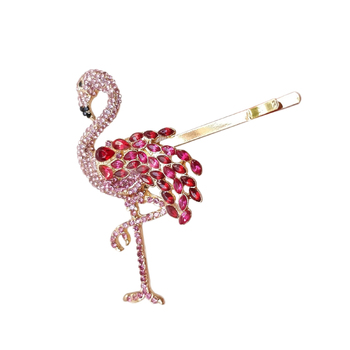 Culturesse Flemingo 6.5cm Rhinestone Statement Hair Clip - Pink