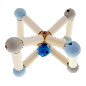 Hess Spielzeug Wooden Rattle Twisty Toy Baby 0m+ Natural Blue