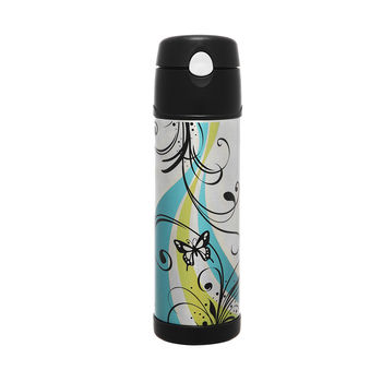 Thermos Vacuum Insulated Hydration Bottle with Straw Butterfly 530ml