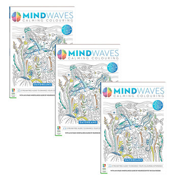 3PK Art Maker Mindwaves Calming Adult Colouring Book Daydreams