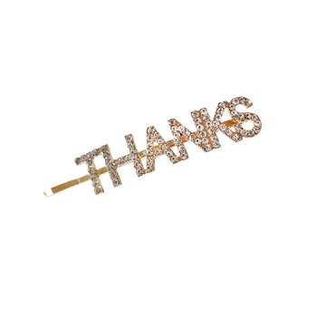 Culturesse Thanks Rhinestone 9.5cm Hair Clip - Gold