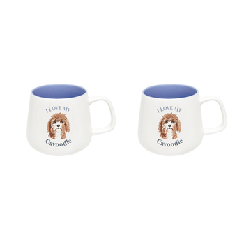 2PK Splosh I Love My Cavoodle 12cm Dog Hot/Cold Drinking Ceramic Mug