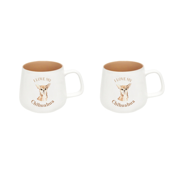 2PK Splosh I Love My Chihuahua 12cm Dog Hot/Cold Drinking Ceramic Mug