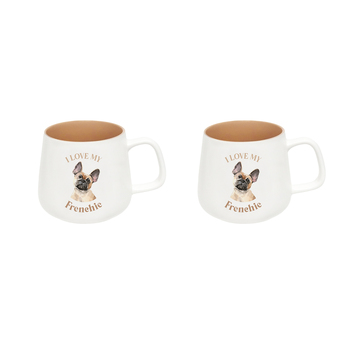 2PK Splosh I Love My Frenchie 12cm Dog Hot/Cold Drinking Ceramic Mug