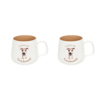 2PK Splosh I Love My Greyhound 12cm Dog Hot/Cold Drinking Ceramic Mug