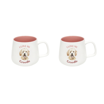 2PK Splosh I Love My Groodle 12cm Dog Hot/Cold Drinking Ceramic Mug