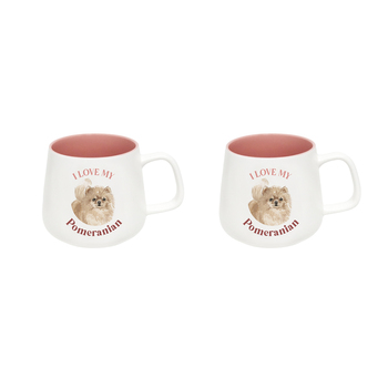 2PK Splosh I Love My Pomeranian 12cm Dog Hot/Cold Drinking Ceramic Mug