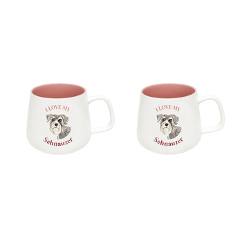 2PK Splosh I Love My Schnauzer 12cm Dog Hot/Cold Drinking Ceramic Mug