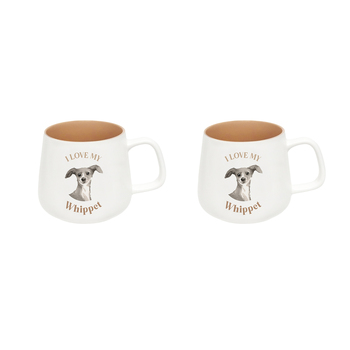 2PK Splosh I Love My Whippet 12cm Dog Hot/Cold Drinking Ceramic Mug