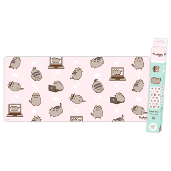 Pusheen 90x40cm Pink Cute Cartoon Cats Pattern XXL Gaming Mat Mouse Pad 