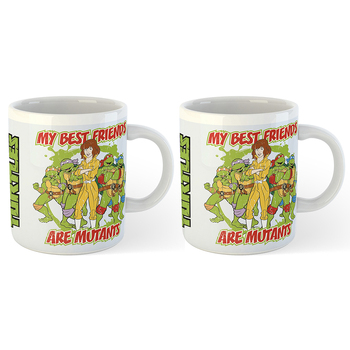 2PK Teenage Mutant Ninja Turtles Mutants White Coffee Mug Drinking Cup 300ml