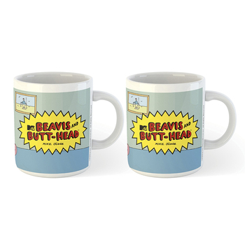 2PK Beavis and Butt-head 90s TV Cartoon Style Couch Print Coffee Mug 300ml