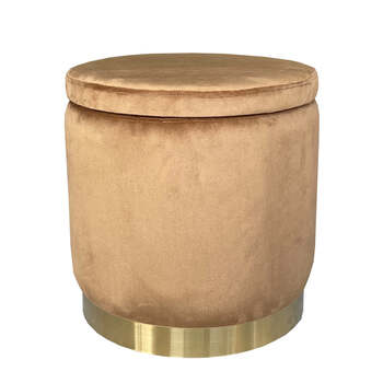 J.Elliot Home Roxanne 40x41cm Velvet Stool - Sand & Gold